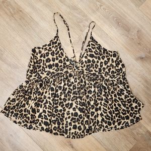 Animal print cami top spaghetti strap Medium